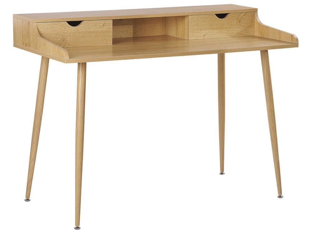 Beliani Písací stôl svetlé drevo 120 x 60 cm LENORA